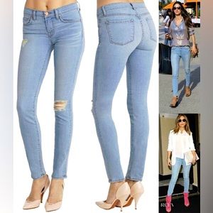J brand 811 Mid-Rise Distressed light denim skinny jeans in Rapture sz 26